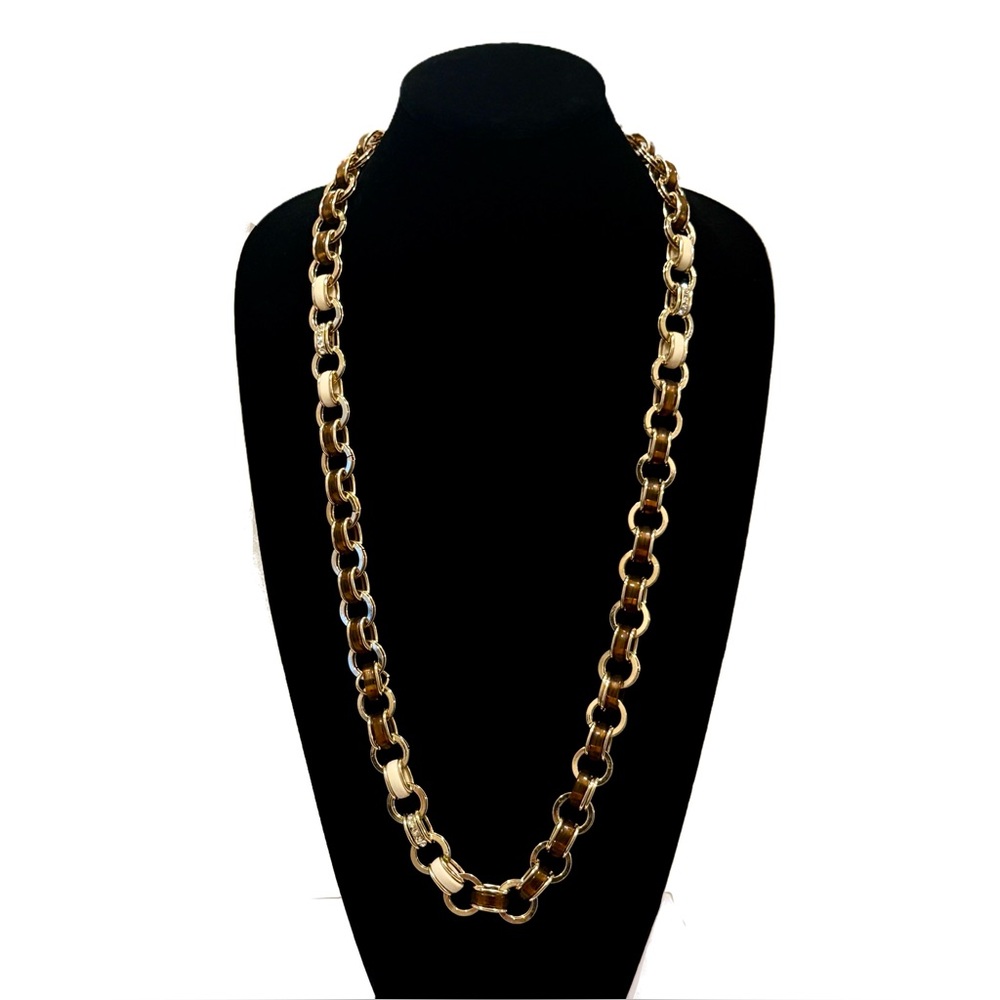 TALBOTS Gold & Tortoise-Link Statement Necklace | NWOT